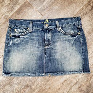 7 for All Mankind Rhinestone Pocket Jean Skirt 30